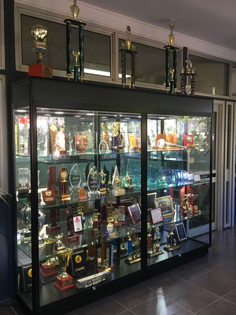 Highlight your accolades with an elegant and secure trophy case from Showfront.