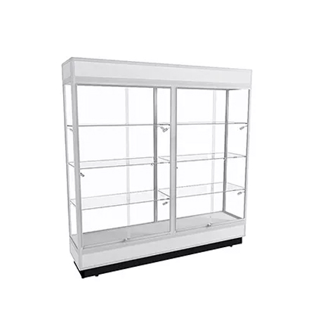 The TPFL 2000 modern white display cabinet with LED lighting is ideal for large collections. 